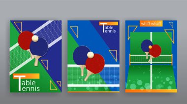 Masa tenisi, masa tenisi ve el ilanı vektör şablonu tasarımı, lüks retro stili yarışma davetiyesi.