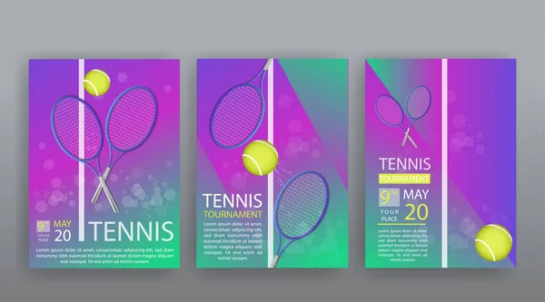 Tenis pilotu şablonu, top ve raket, temiz davet ve lüks arka plan