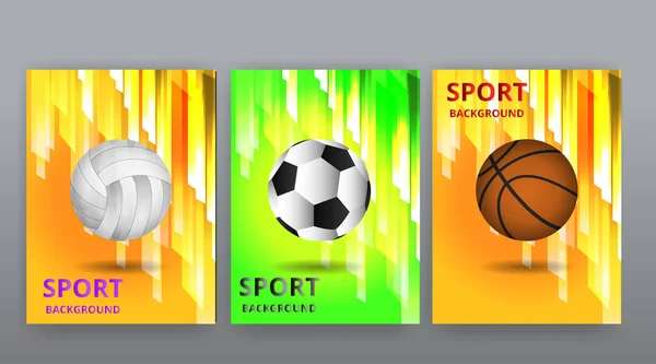 Sports equipment background, ball sports, basketball, football, soccer, ping-pong, tennis, table tennis, stopper, baseball, volleyball. Posters set, flyer templates, sport ball games motion