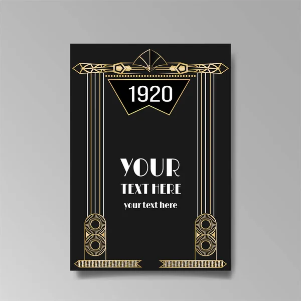 Art Deco Pagina Template Retro Stijl Voor Web Print Stad Stockillustratie