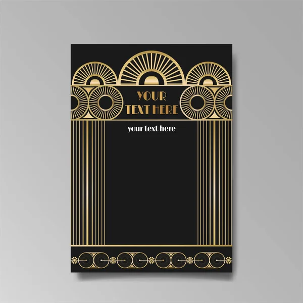 Plantilla Página Art Deco Estilo Retro Para Web Impresión Ciudad — Vector de stock