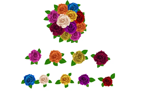 Krásné kvetoucí růže lásky květ rostliny vektorový obraz pohlednice festivaly oslavují Valentýna požehnání — Stockový vektor