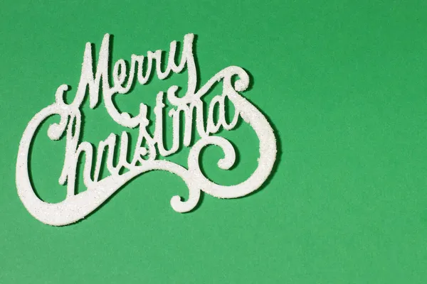 Merry Christmas Card Green Background Copy Space — Stock Photo, Image