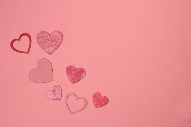 Pink and red hearts card