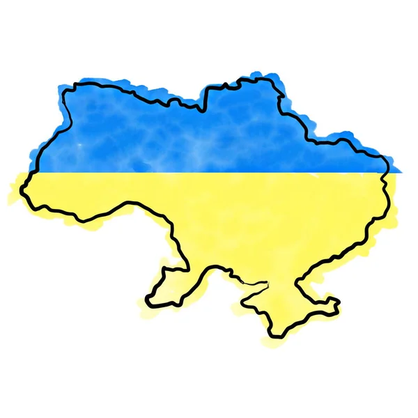 Blaue Und Gelbe Karte Der Ukraine Den Farben Der Ukrainischen — Stockfoto