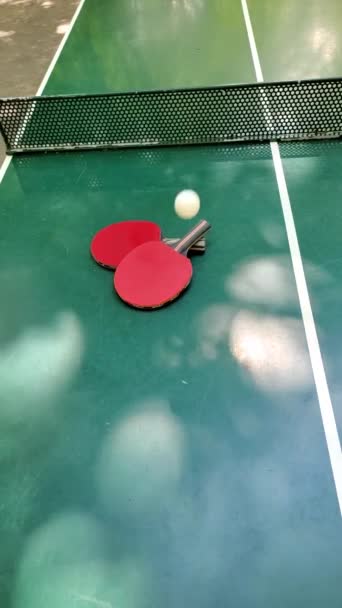 Ping Pong Stůl Rakety Pohyb Míče — Stock video