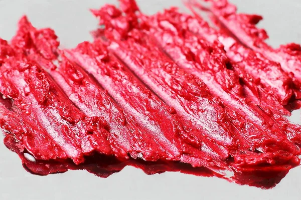 Kırmızı ruj örneği, kozmetik doku kırıntısı.