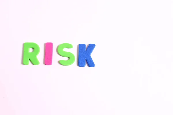 Word Risk Lettering White Background — Stock Photo, Image