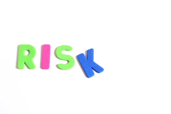 Word Risk Lettering White Background — Stock Photo, Image