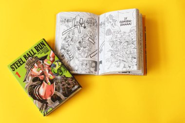 Jojos tuhaf macera çizgi romanları, çelik top koşusu, manga kitabı, Vitoria, İspanya, 9 Ekim 2022