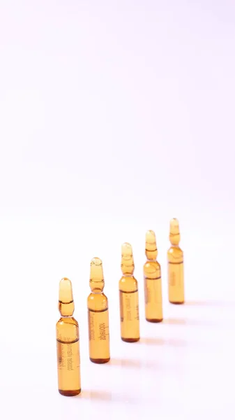 Cosmetic Ampoules Vitamin Serum Facial Skin Care Teatment — Stock Photo, Image