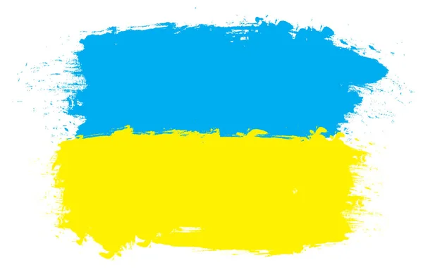 Flaga Ukrainy Stylizowana Pociągnięciami Pędzla — Wektor stockowy