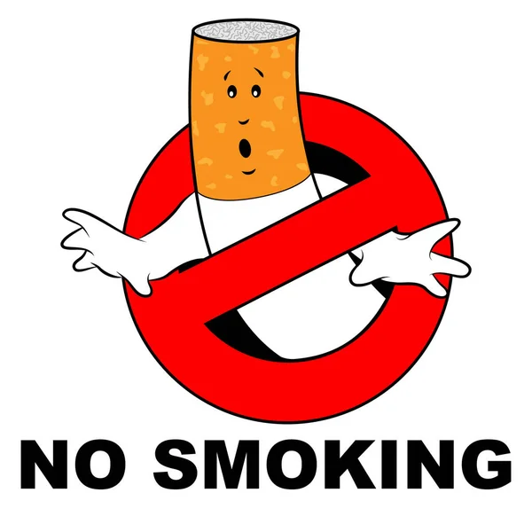 Signo Fumar Con Una Imagen Dibujos Animados Cigarrillo — Archivo Imágenes Vectoriales