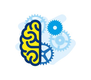 Vites mekanizması olan insan beyni. Yaratıcılık sembolü