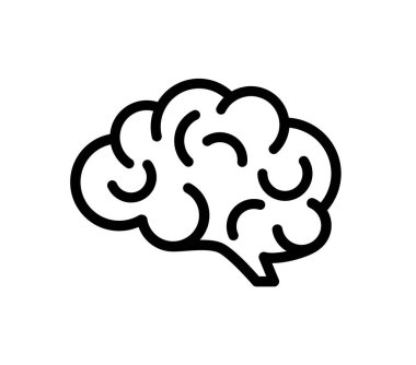 Yandan görülen insan beyni. Sade. Yaratıcılığın sembolü