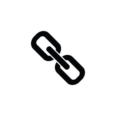 Beyaz arkaplanda zincir linki düz simgesi izole edilmiş vektör çizimi.