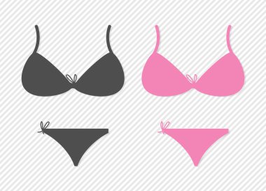 Kadın sütyeni ve iç çamaşırı ikonu vektör çizimi.
