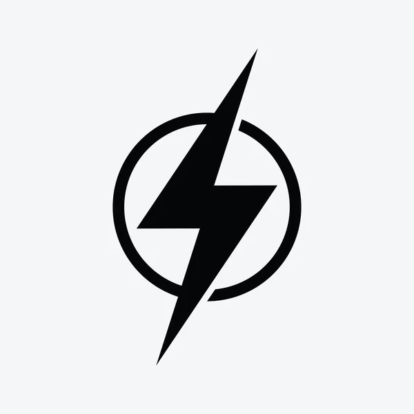 Lightning Icon Isolated Flat Design Vector Illustration White Background — Stock Vector