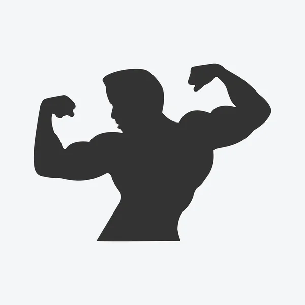 Bodybuilder Power Power Power Fitness Studio Fitness Club Icon Isoliert — Stockvektor