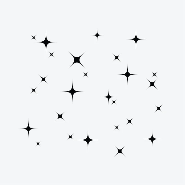 Αστέρια Στον Ουρανό Απομονωμένη Επίπεδη Σχεδίαση Διανυσματική Απεικόνιση Λευκό Φόντο — Διανυσματικό Αρχείο