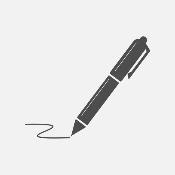 Pen Icon Isolated Flat Design Vector Illustration White Background — Stock Vector