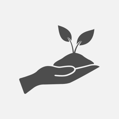 Çevre koruma ikonunun el işaretini bırakıyor. Eko işareti. Beyaz arkaplanda vektör illüstrasyonu.