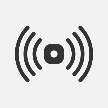 Beyaz arkaplanda sensör simgesi izole edilmiş düz tasarım vektör çizimi.