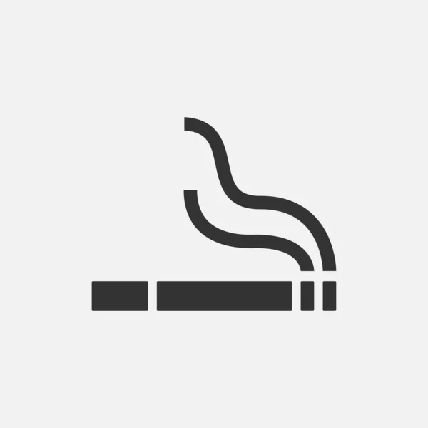 白い背景の喫煙アイコンの隔離されたフラットデザインベクトルイラスト — ストックベクタ