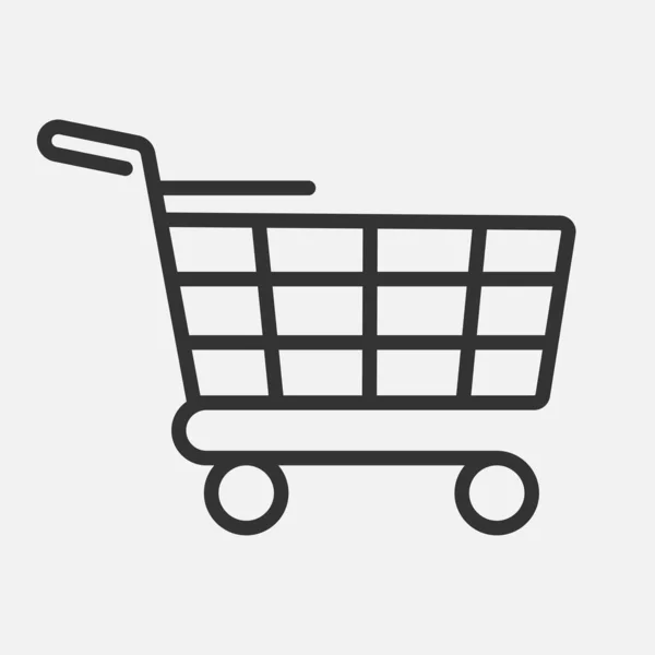 Icono Carrito Compras Aislado Diseño Plano Vector Ilustración Sobre Fondo — Vector de stock