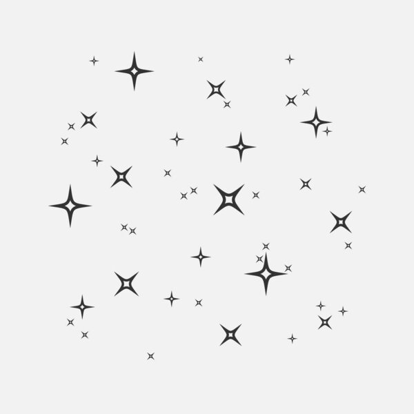 Звезды на небе иконка изолированный плоский дизайн вектор иллюстрации на белом фоне.