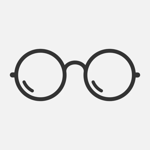 Occhiali Rotondi Icona Isolato Disegno Piatto Vettoriale Illustrazione Sfondo Bianco — Vettoriale Stock