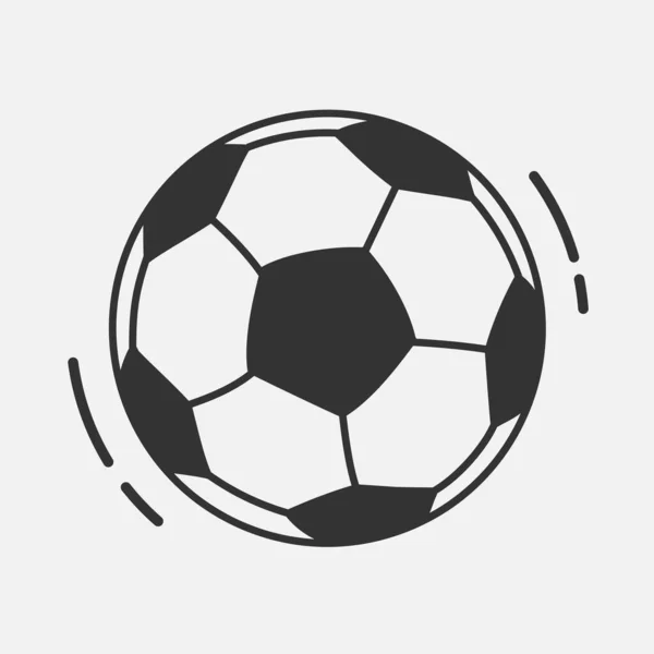 Beyaz Arkaplanda Futbol Topu Simgesi Izole Edilmiş Düz Tasarım Vektör — Stok Vektör