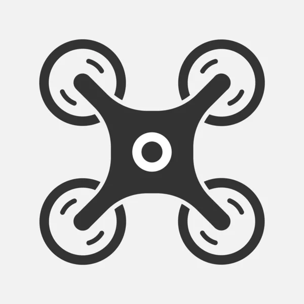 Drone Ikon Isolerad Platt Design Vektor Illustration Vit Bakgrund — Stock vektor