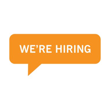 Konuşma balonu vektör illüstrasyonu işe alıyoruz..