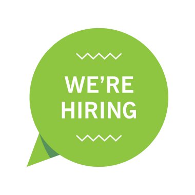 Konuşma balonu vektör illüstrasyonu işe alıyoruz..