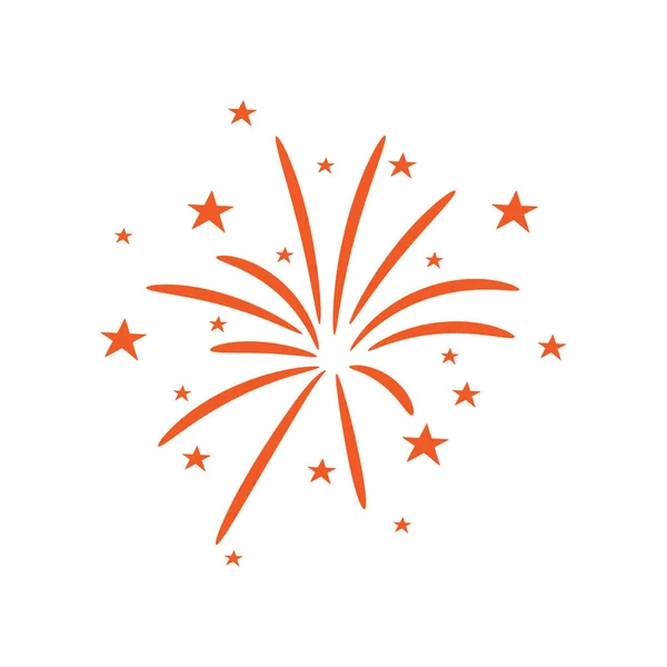 Bursting firework with stars and sparks isolated vector illustration on white background.