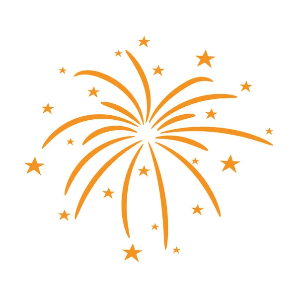 Bursting Firework Stars Sparks Isolated Vector Illustration White Background — Image vectorielle