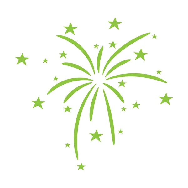 Bursting Firework Stars Sparks Isolated Vector Illustration White Background — Image vectorielle