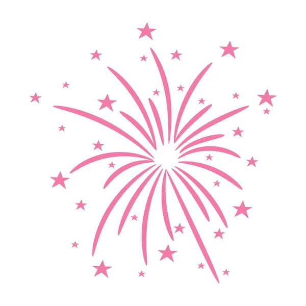 Bursting Firework Stars Sparks Isolated Vector Illustration White Background — Image vectorielle