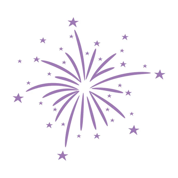 Bursting Firework Stars Sparks Isolated Vector Illustration White Background — Image vectorielle