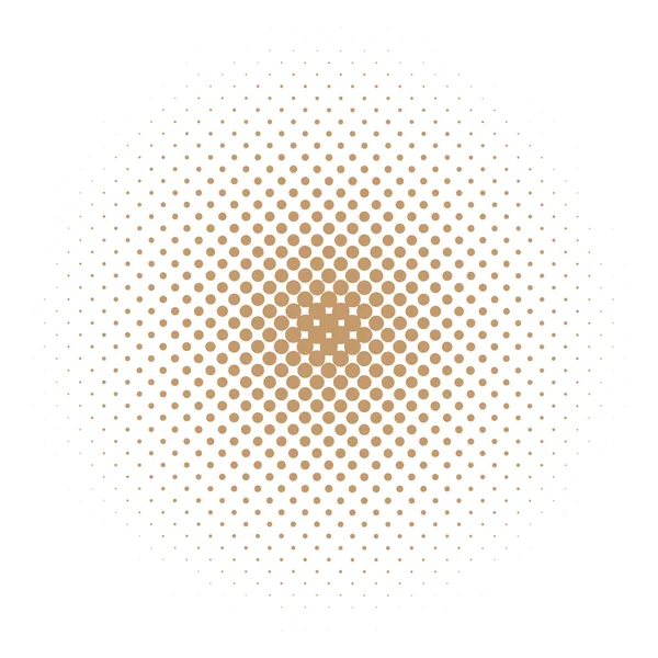 Beyaz arkaplanda kahverengi çizgi roman yarım ton yuvarlak şekil vektör çizimi.