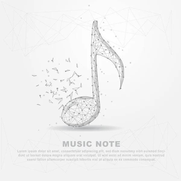 Ligne Maille Note Musique Composition Numériquement Dessinée Avec Forme Une — Image vectorielle