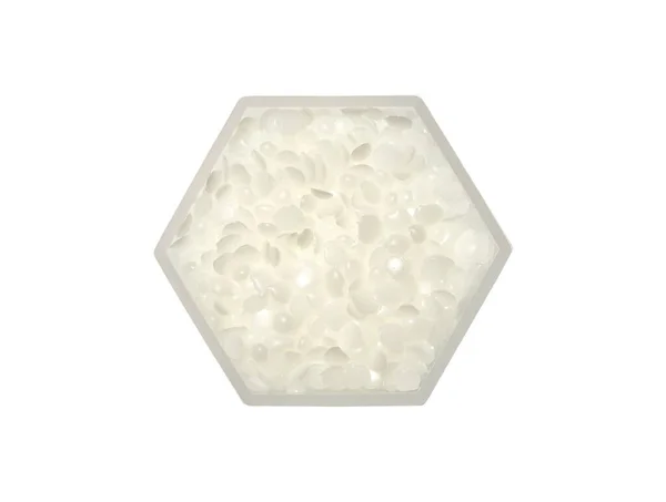 Mikrokristallint Vax Hexagonal Molekylformad Behållare Vit Bakgrund — Stockfoto