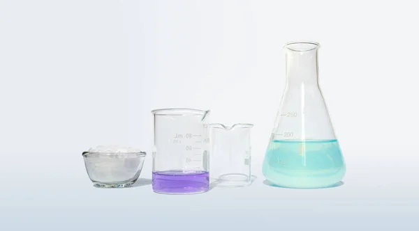 Microcrystalline Wax Glass Container Glass Place Next Potassium Permanganate Liquid — Stockfoto