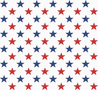 Seamless pattern. Dark Blue and Red Star pattern on light blue background.
