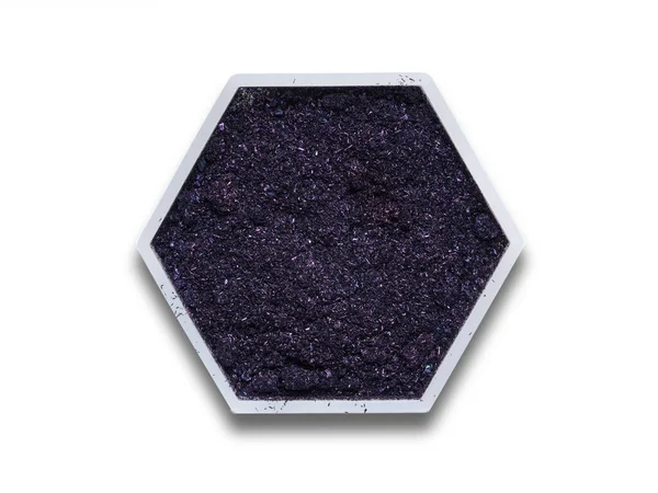 Potassium Permanganate Hexagonal Molecular Shaped Container White Background — 스톡 사진