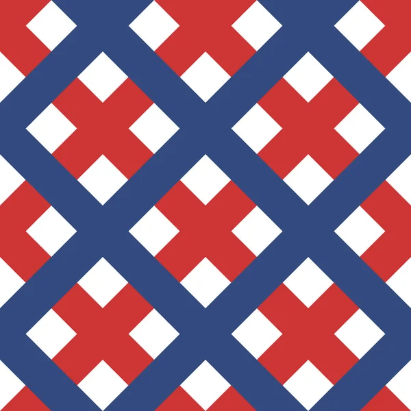 Seamless Pattern Classical Cell Diagonally Contrasting Red Blue Diagonal Lines — Stockfoto