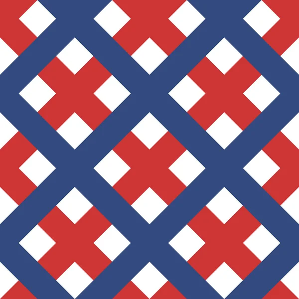 Seamless Pattern Classical Cell Diagonally Contrasting Red Blue Diagonal Lines — Photo