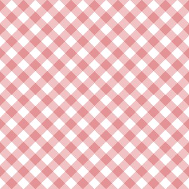 Kusursuz desen. Klasik hücre çaprazlaması. Beyaz zemin üzerinde kırmızı çapraz çizgiler.