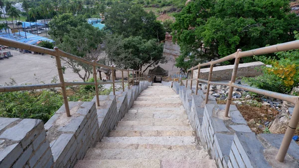 Escaliers Rocheux Temple Des Grottes Yaganti Andhra Pradesh Inde — Photo